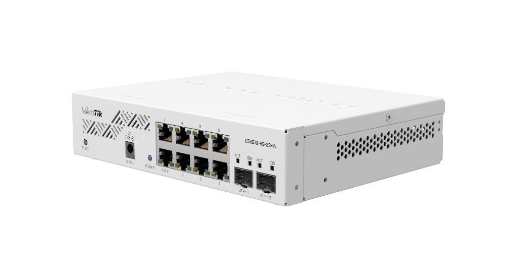 Mikrotik CSS610-8G-2S+IN Mikrotik CSS610-8G-2S+IN — 8 Port Gigabit + 2 Port 10G SFP+ Yönetilebilir Switch ürün görseli 2 - wifidepo