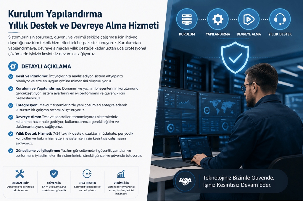 DESTEK-Kurulum, Yapılandırma, Yıllık Destek ve Devreye Alma Hizmeti