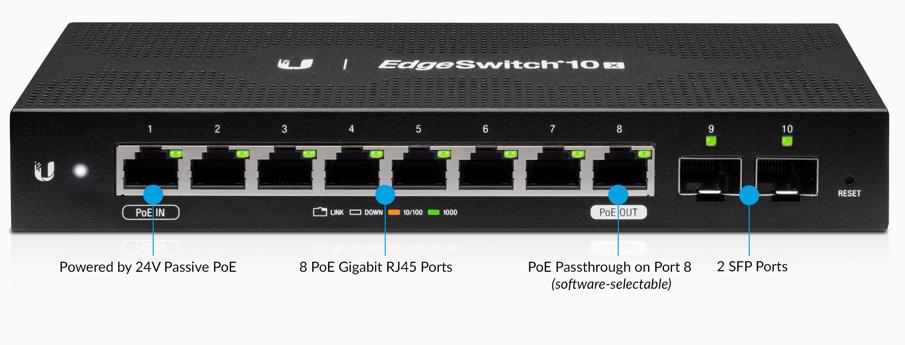 UBNT ES-10X Ubnt Ubiquiti ES-10X Edgeswitch 10X Management Layer2 Switch ürün görseli 2 - wifidepo