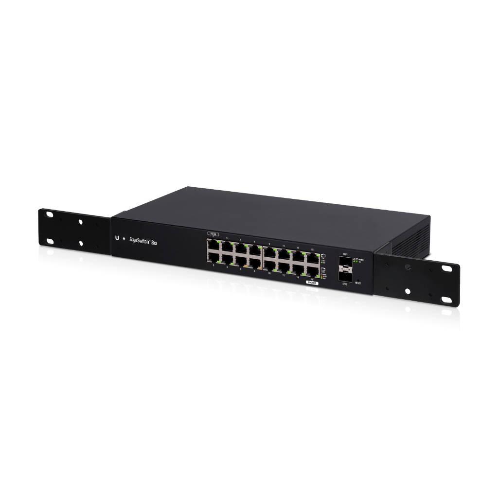 UBNT ES-18X Ubiquiti Networks EdgeSwitch 18X (ES-18X) – 16 Gigabit RJ45, 2 SFP Port, Fanless and Affordable WISP Switch ürün görseli 3 - wifidepo