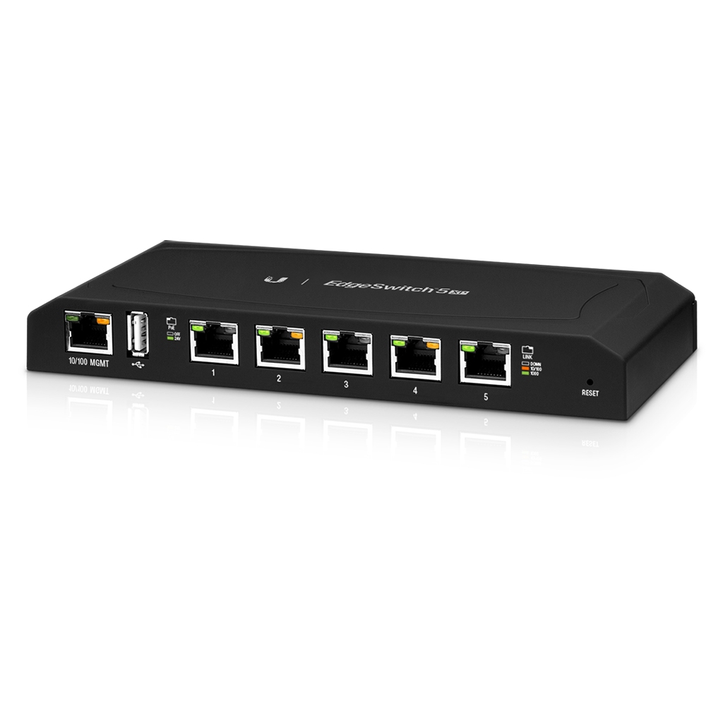 UBNT EdgeSwitch 5XP (ES-5XP) – 5 Gigabit PoE Portlu, Kompakt ve Güçlü Pasif PoE Switch urun fotografi