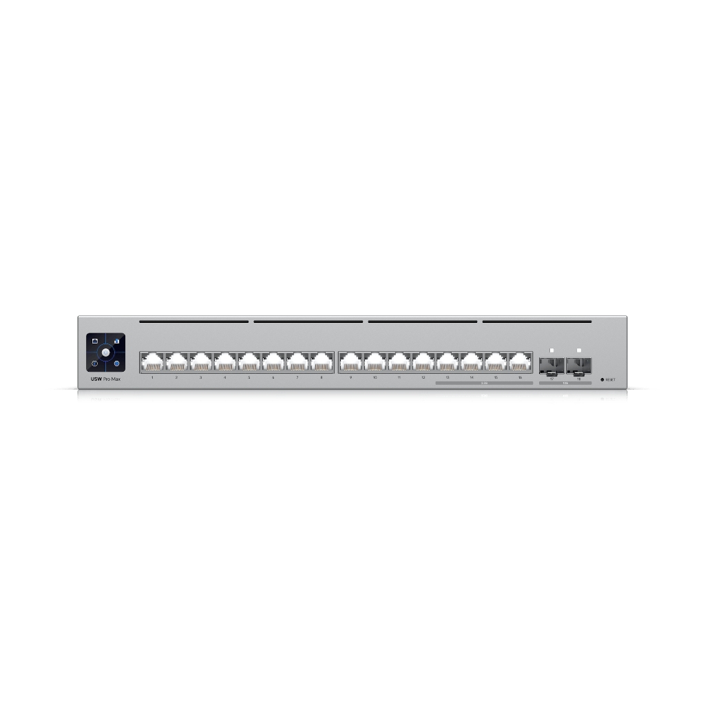 UBNT USW-Pro-Max-16 UBNT UniFi Switch Pro Max 16 (USW-Pro-Max-16) | Etherlighting™, 2.5GbE, 10G SFP+ Layer 3 Switch ürün görseli 2 - wifidepo